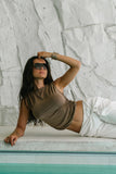 Maia Braided Top in Brown