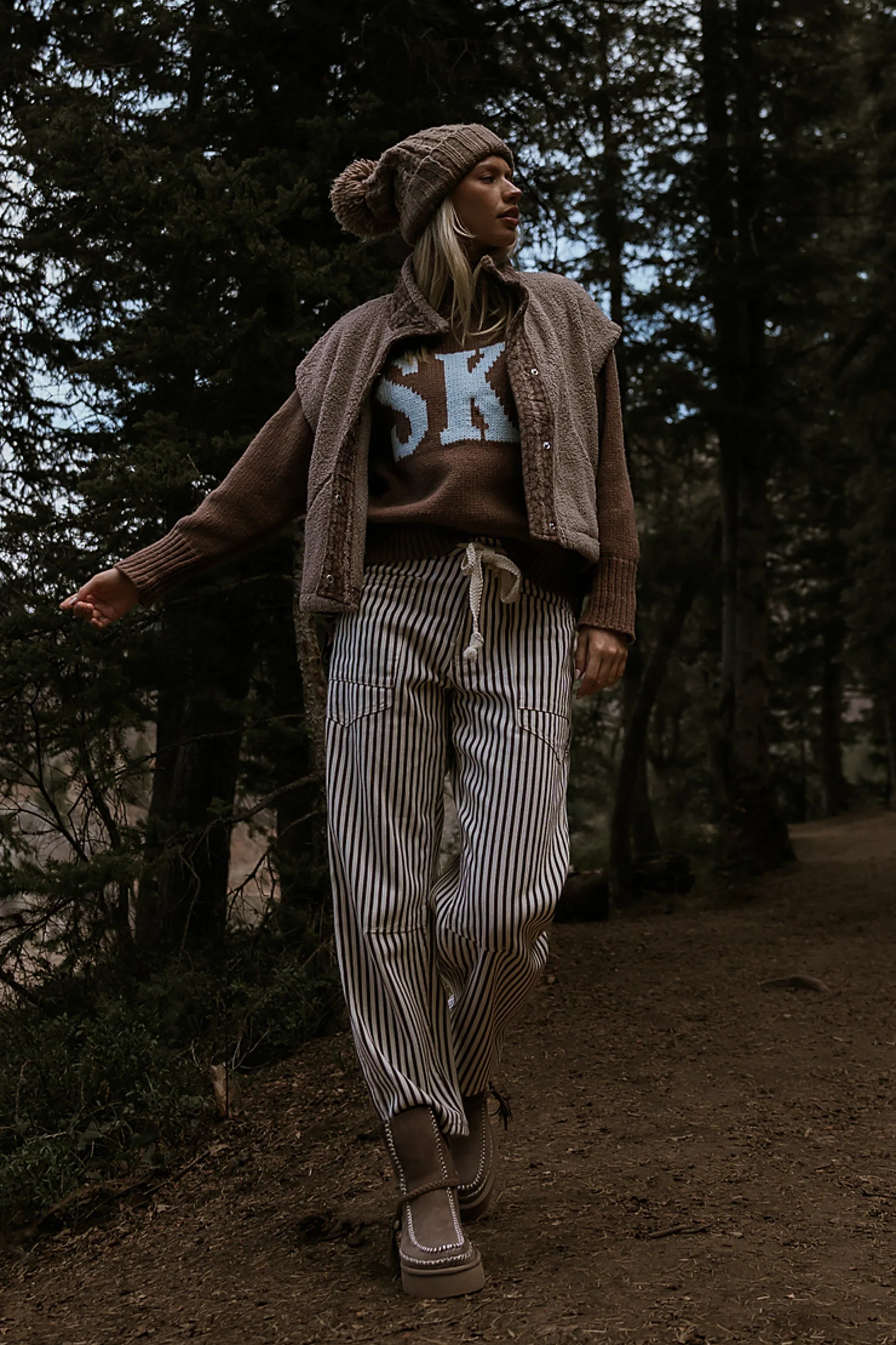 Ski Knit Sweater in Brown FINAL SALE