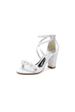 Open Toe Beaded Cross Strap High Heels