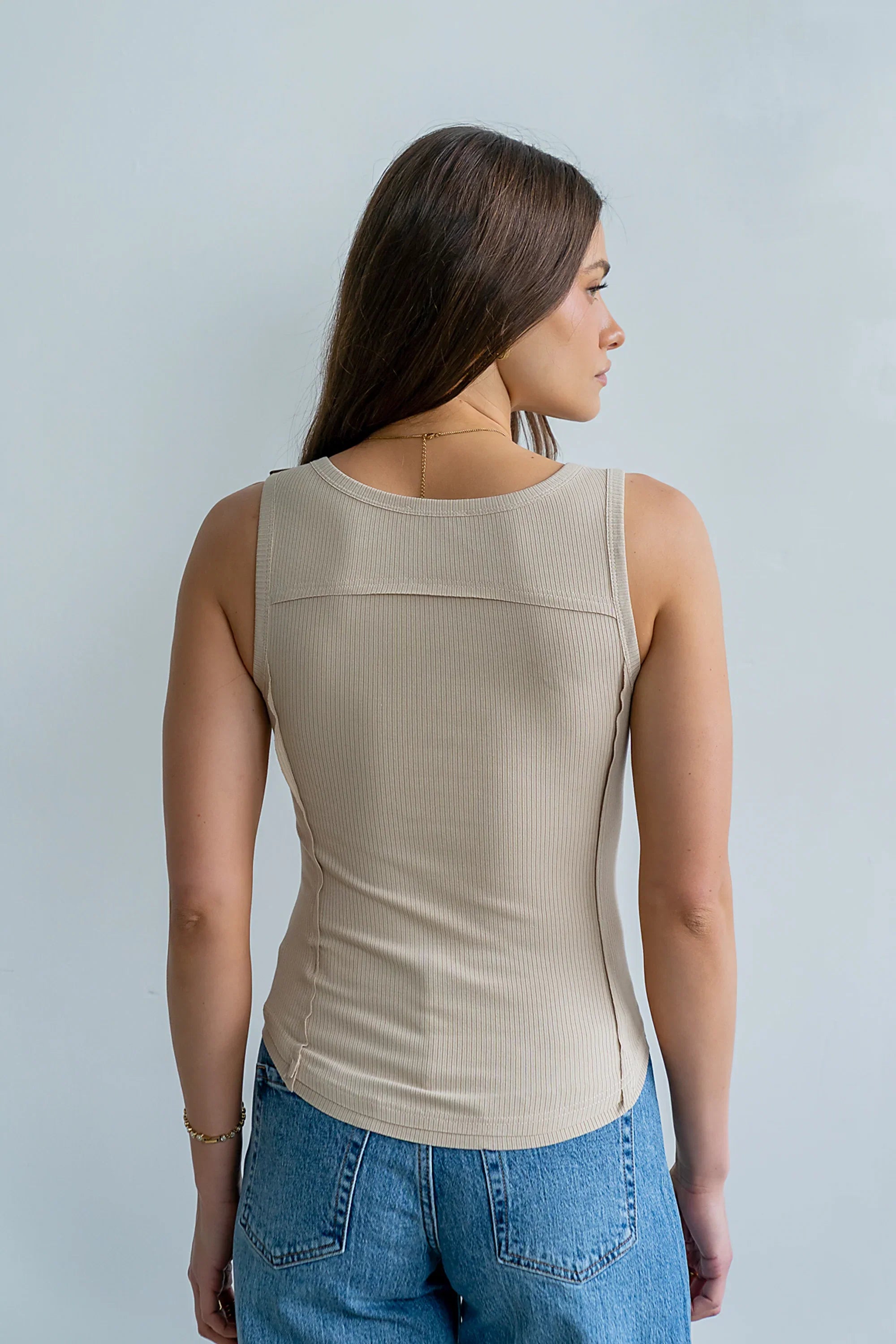 Lenny Overall Top in Taupe