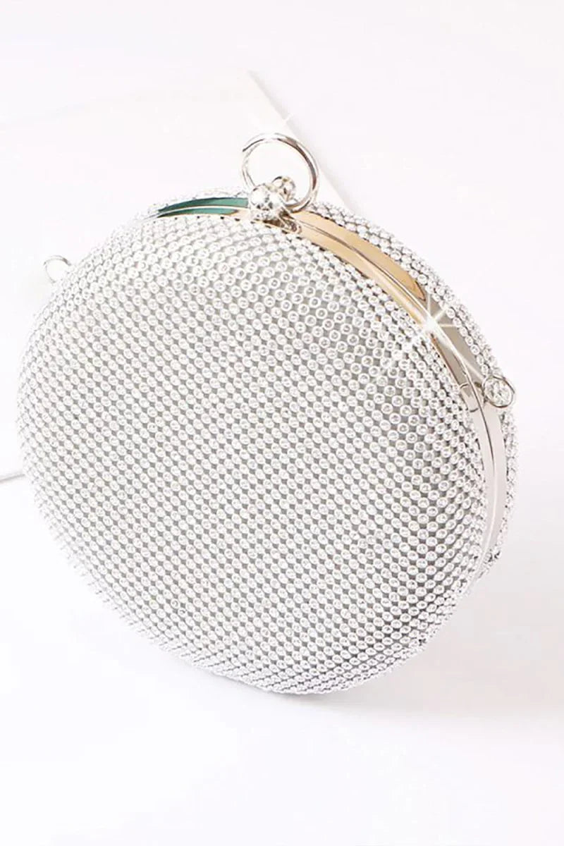 Silver Exquisite Round Party Handbag