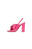 Satin Peep Toe Chunky Heel Outdoor Shoes With Bow Knot