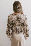 Isa Floral Blouse in Brown FINAL SALE