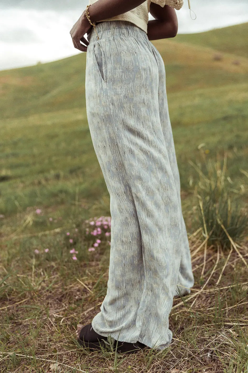 Verity Printed Pants in Blue FINAL SALE