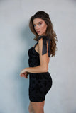 Maria Velvet Burnout Bodycon Mini Dress