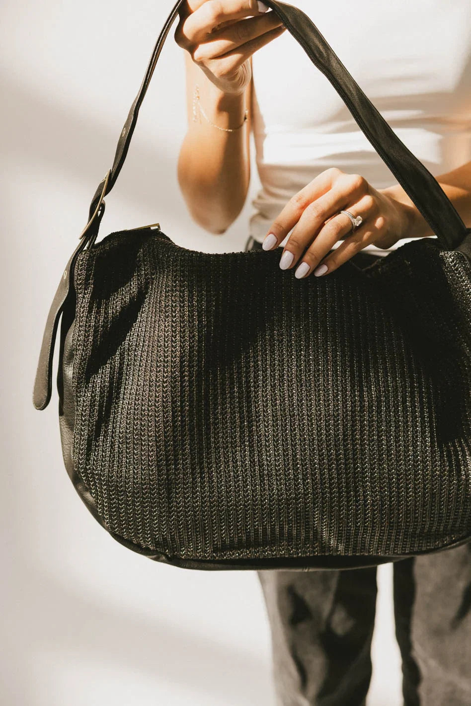 Toulouse Woven Tote in Black FINAL SALE