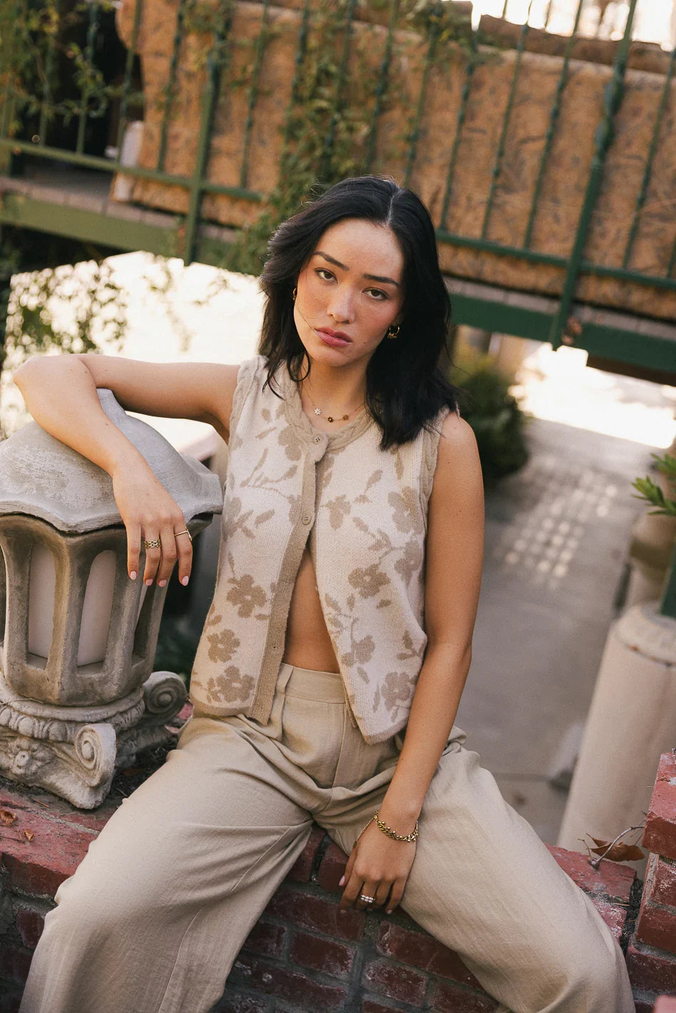 Kellie Floral Knit Vest FINAL SALE