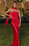 CARTER GOWN STRAPLESS CORSET DRESS WITH SCARF