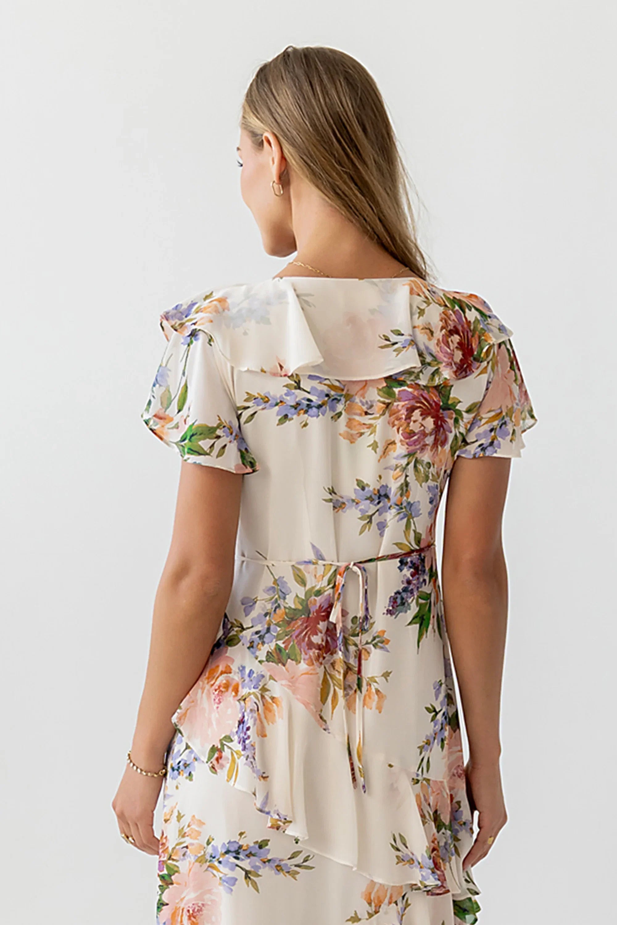 Lauren Ruffle Floral Maxi Dress
