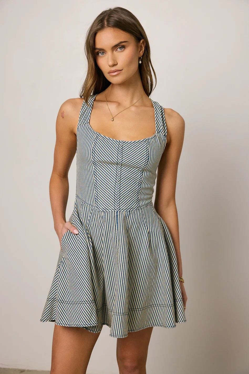 Salem Striped Mini Dress FINAL SALE