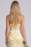 Strapless Daffodil Corset Mermaid Bridesmaid Dress with Slit