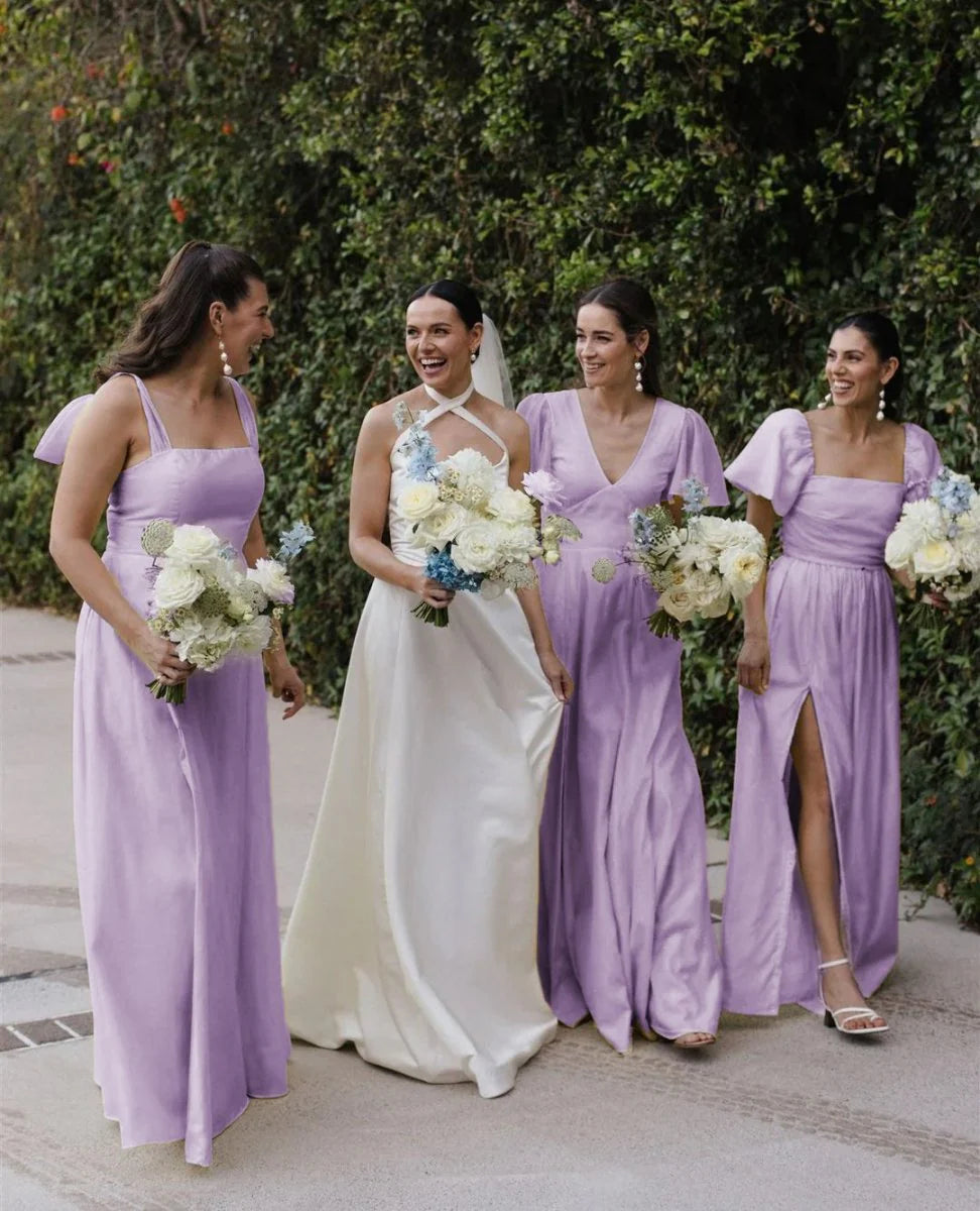 Chic A Line Daffodi Long Bridesmaid Dresses
