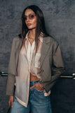 Liberty Sheer Button Up Blouse in Blush FINAL SALE