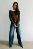 Hayley Collared Sweater in Brown FINAL SALE