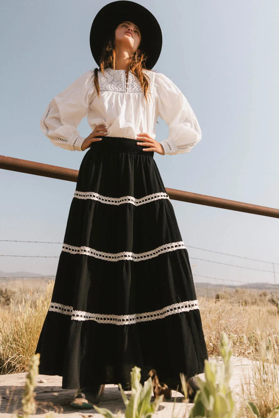 Betsie Lace Trim Maxi Skirt FINAL SALE