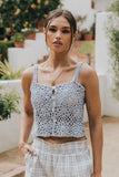 Marko Crochet Tank Top in Blue