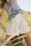Skyler Tiered Mini Skirt in Cream FINAL SALE