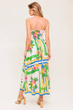 FLORAL HARMONY FLOWER PRINT MIDI DRESS WITH POCKETS