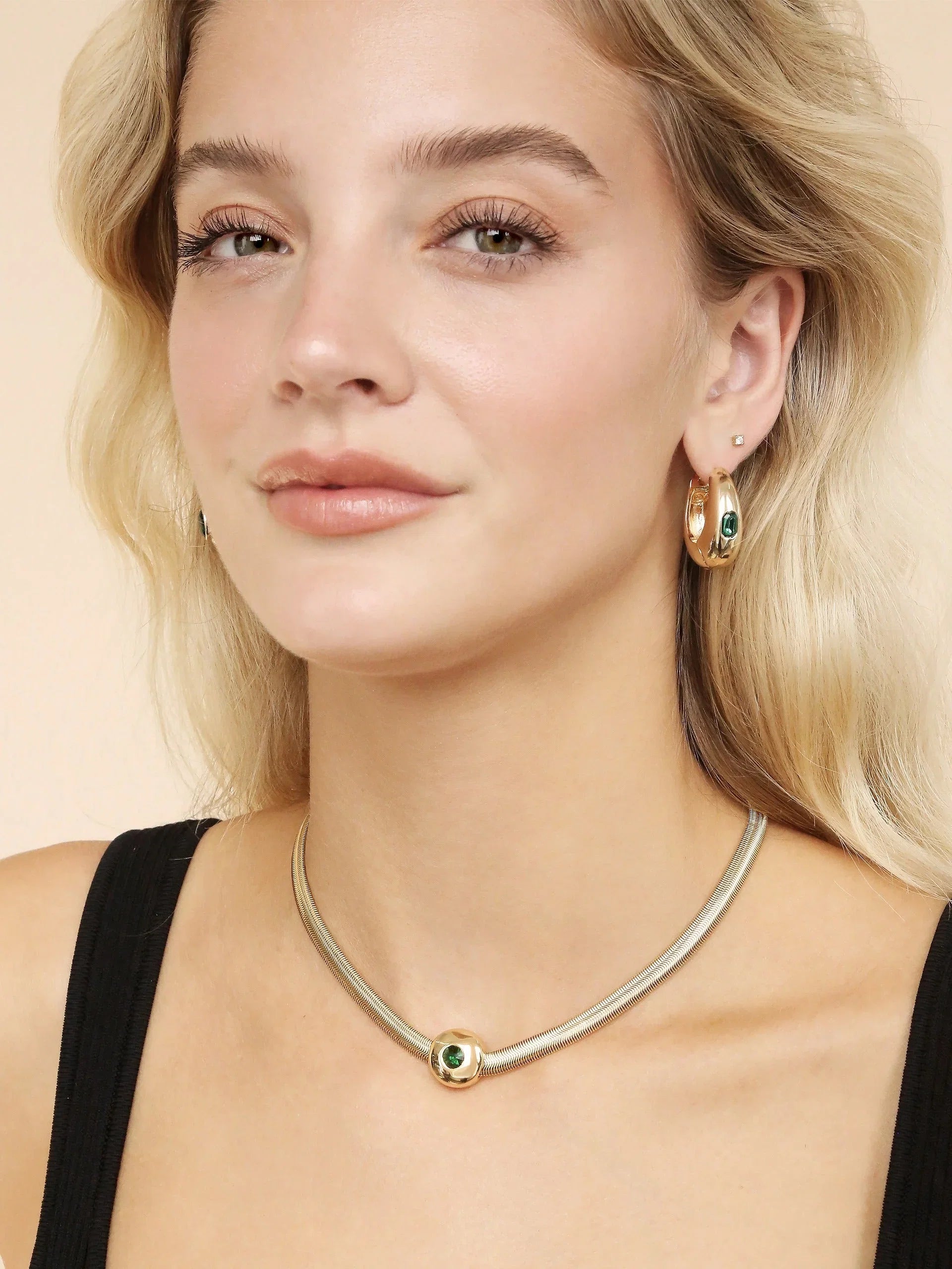 Deco Crystal Hoops