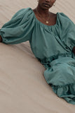 Corinne Tiered Maxi Dress in Blue FINAL SALE