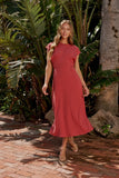 Vaeda Ribbed Tie Dress in Berry FINAL SALE