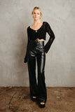 Kai Faux Leather Wide Leg Pants