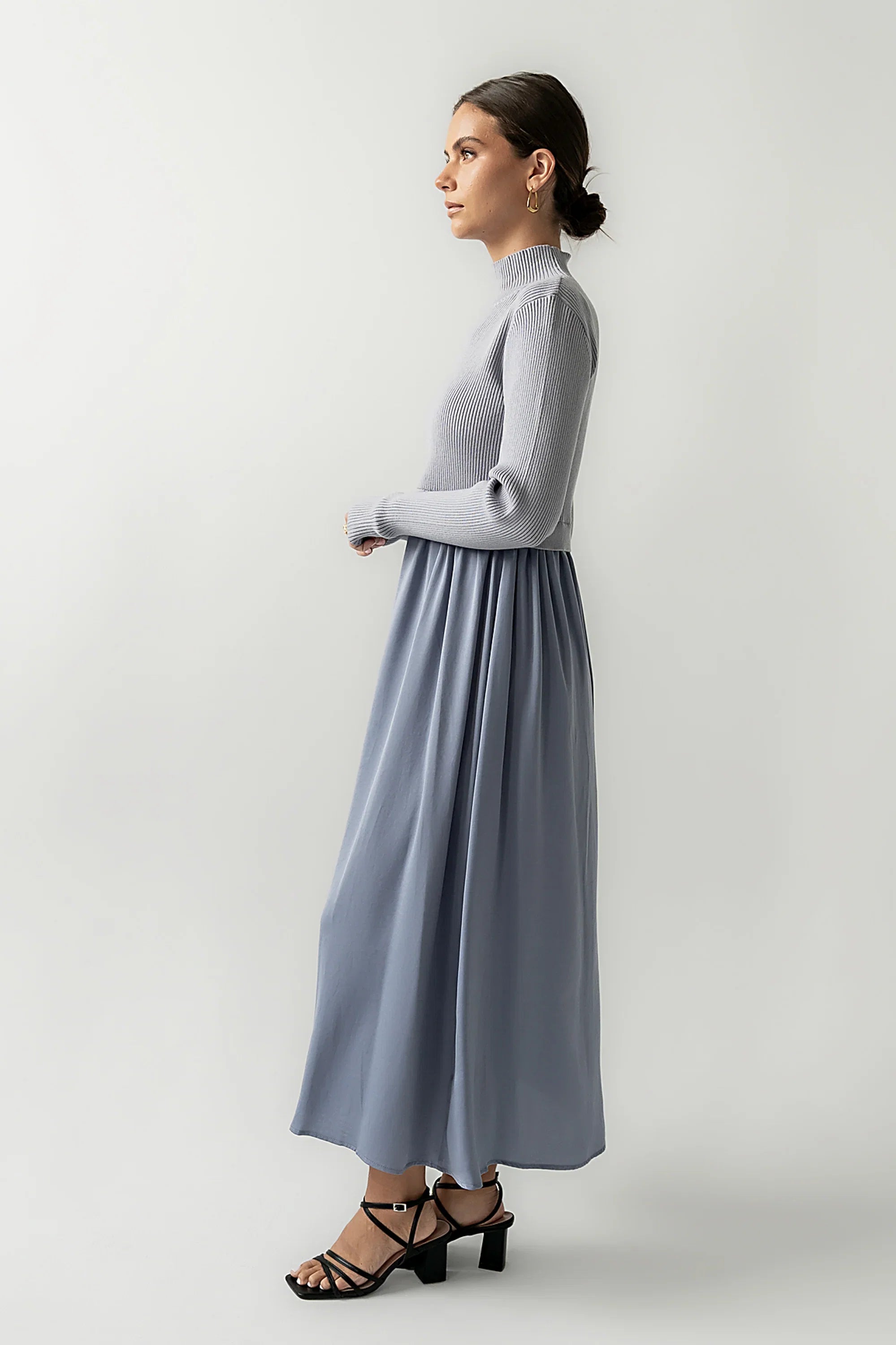 Zeda Midi Dress in Blue FINAL SALE