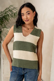 Yasmin Striped Sweater in Olive FINAL SALE