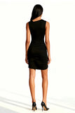 Bodycon Ruched V Neck Little Black Dress