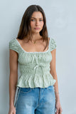 Naya Gingham Tank Top in Green