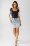 Taylor Ruffle Blouse in Navy FINAL SALE
