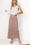 Harley denim midi skirt in mauve FINAL SALE