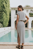 Camille Striped Midi Skirt