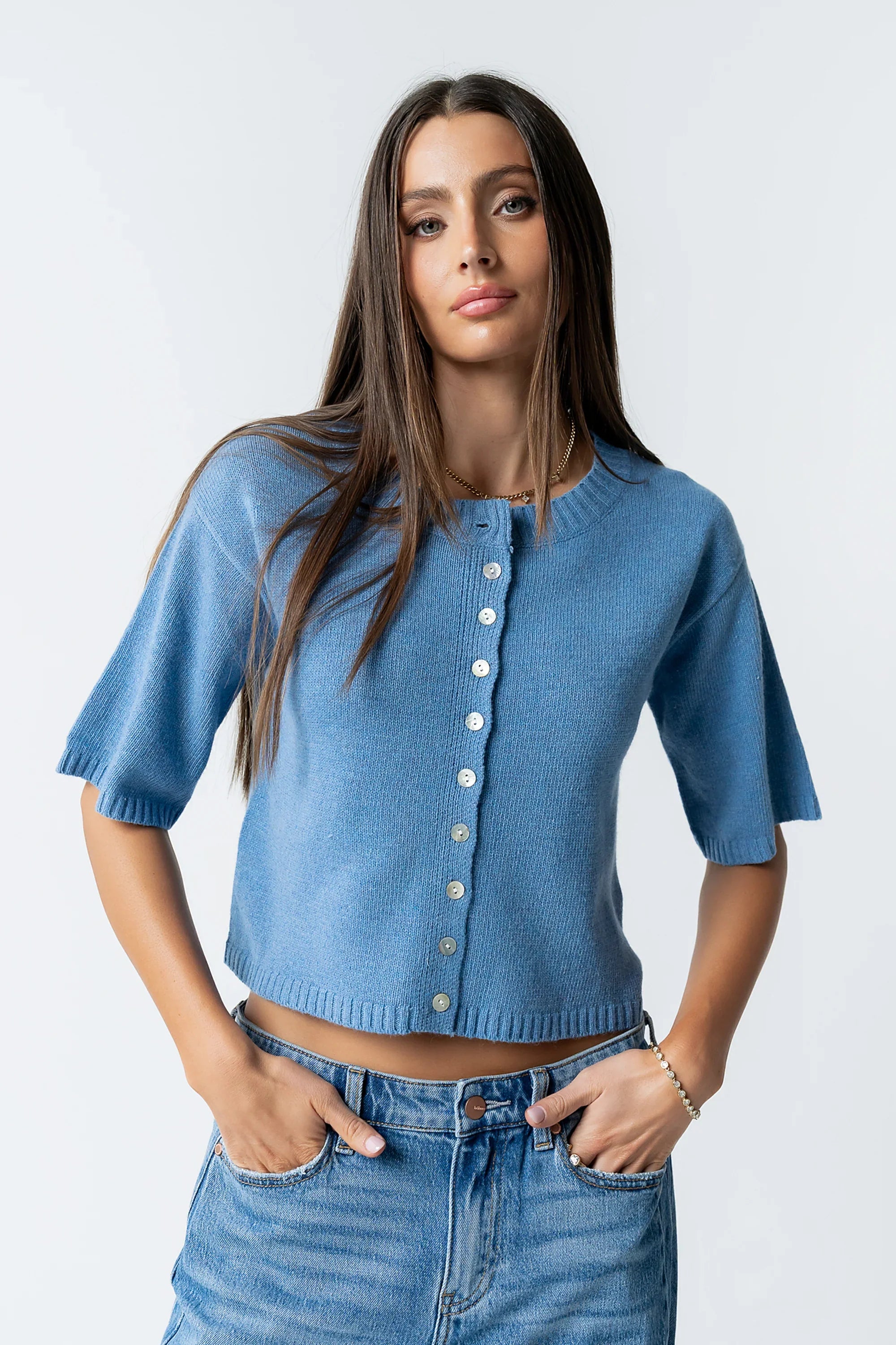 Macey Knit Sweater in Blue