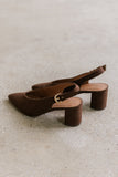 Candice Slingback Heels in Dark Brown