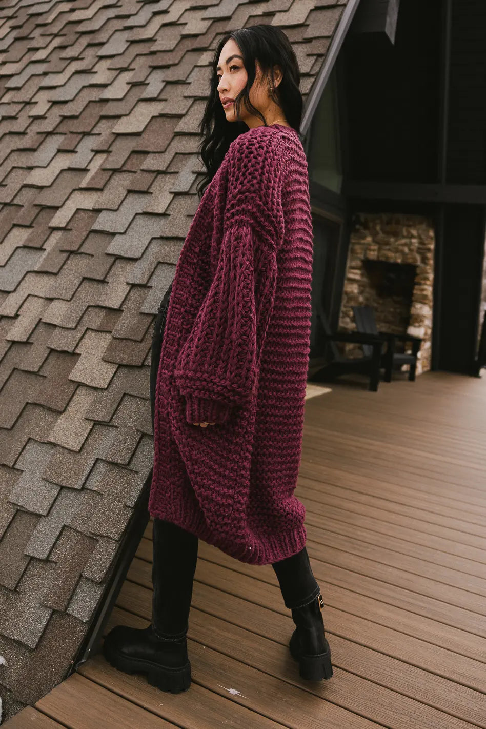 Marlee Long Cardigan in Purple FINAL SALE