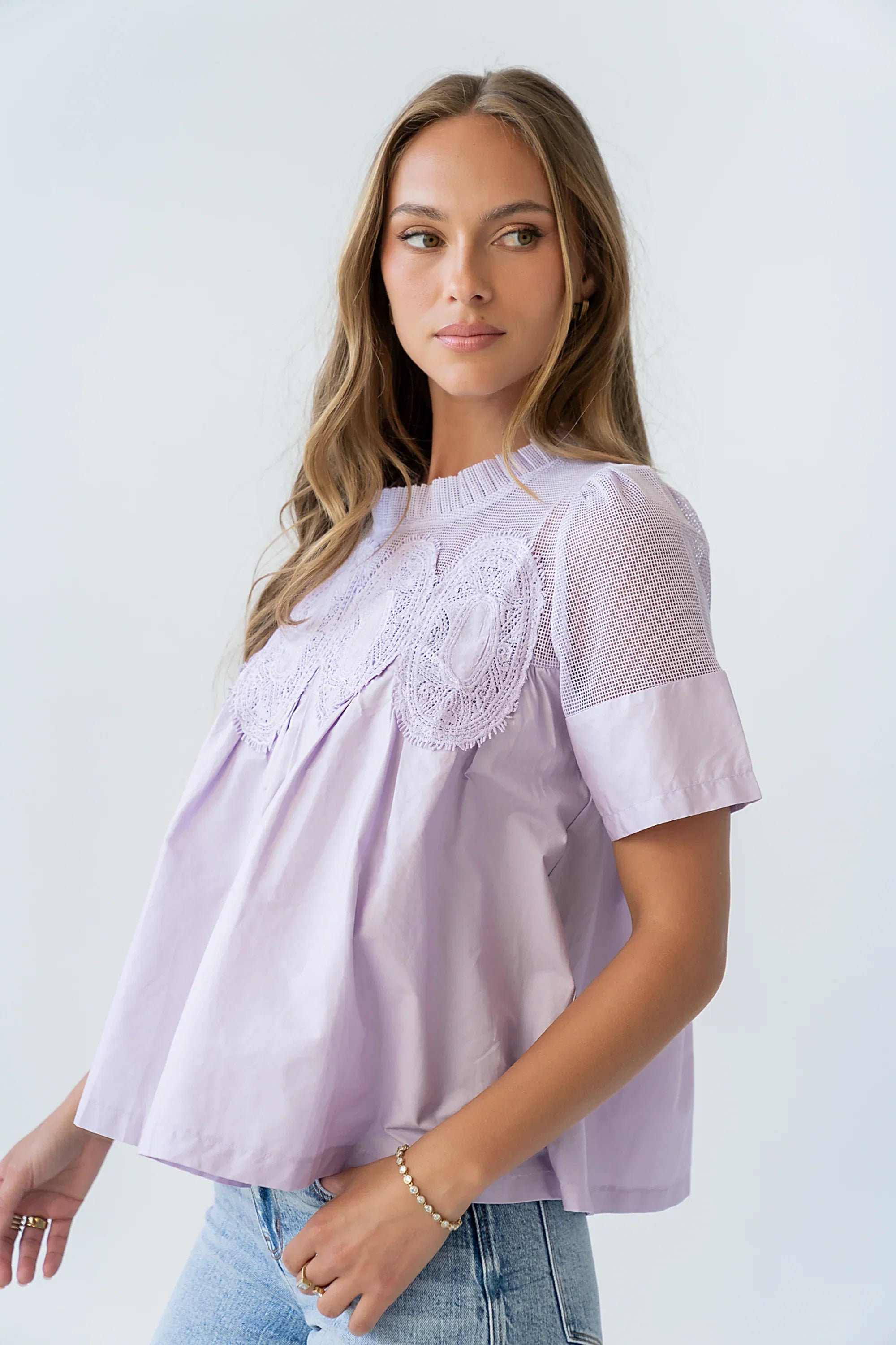 Estelle Mesh Top in Lavender