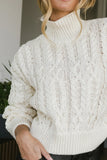 Noah Cable Knit Sweater in Cream FINAL SALE