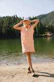 Emory Quarter Zip Dress in Coral FINAL SALE