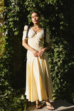 Nellie Drop Waist Maxi Dress in Yellow