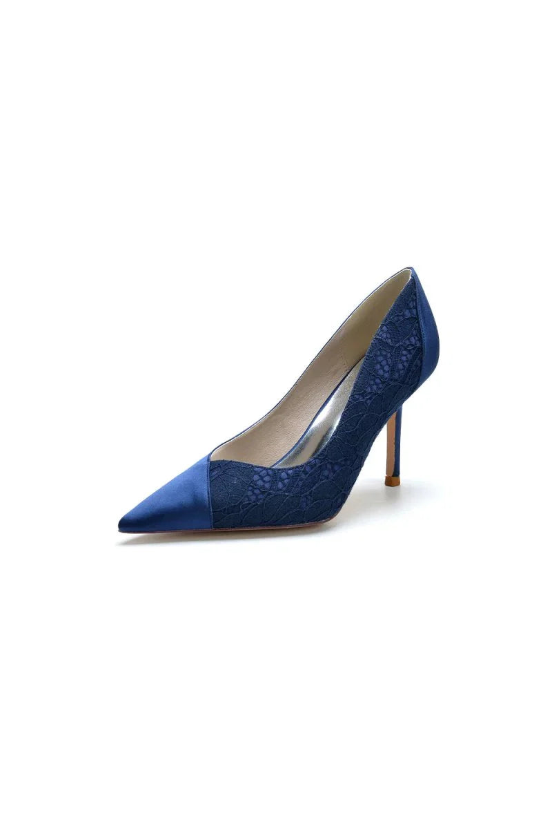 Stiletto Pointy Heels Lace Wedding Shoes