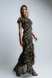 James Ruffle Maxi Dress in Black FINAL SALE