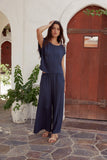 Jaylen Wide Leg Pants in Navy FINAL SALE