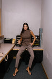 Mitchel Straight Leg Trouser in Taupe