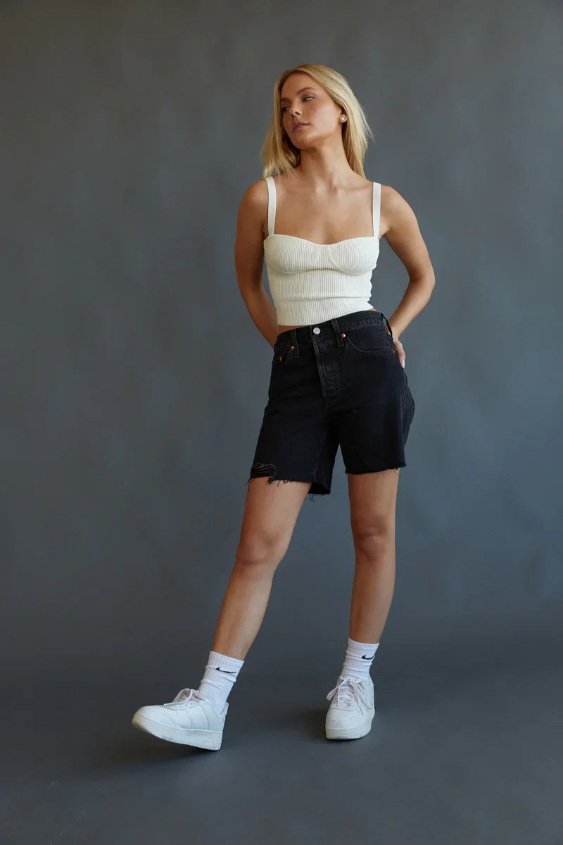 Levis 501 Mid Thigh Shorts Lunar Black