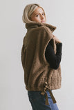 Johanna Sherpa Vest in Brown FINAL SALE