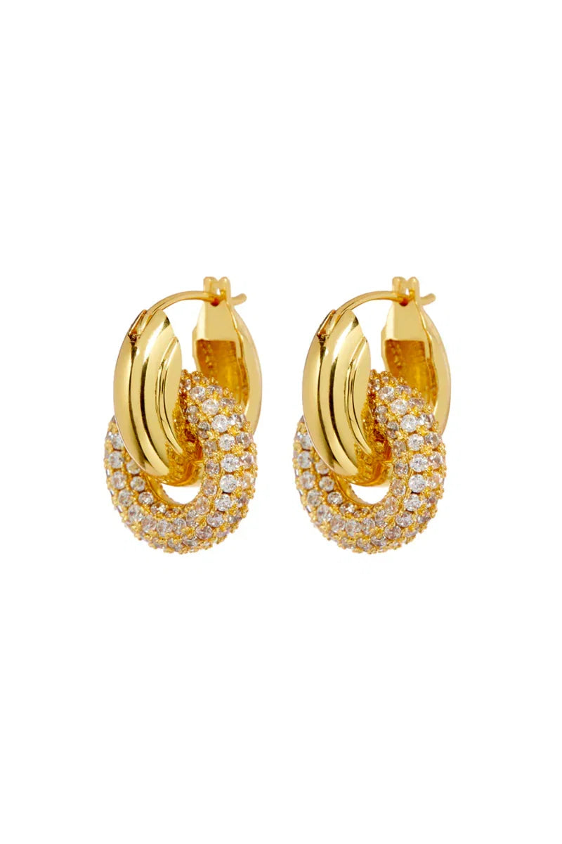LUV AJ Pave Interlock Hoops