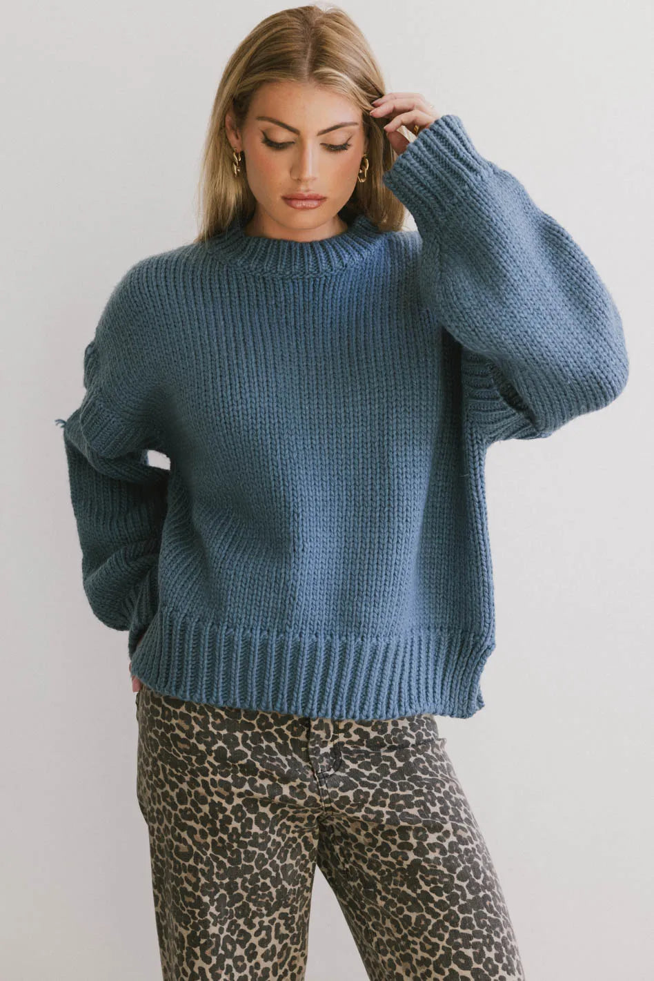 Josie Knit Sweater in Blue FINAL SALE