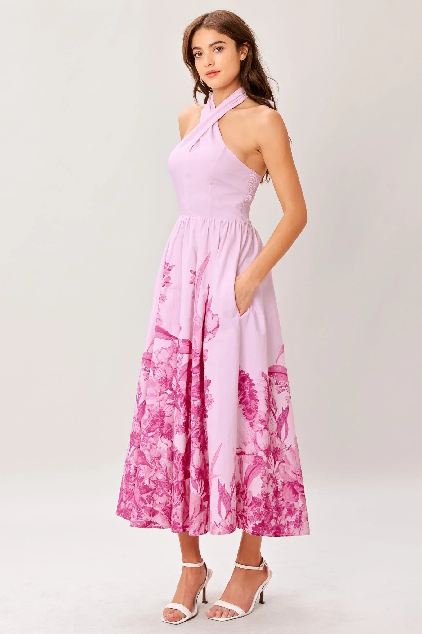 ROSELIGHT DREAM LIGHT PINK MIDI DRESS