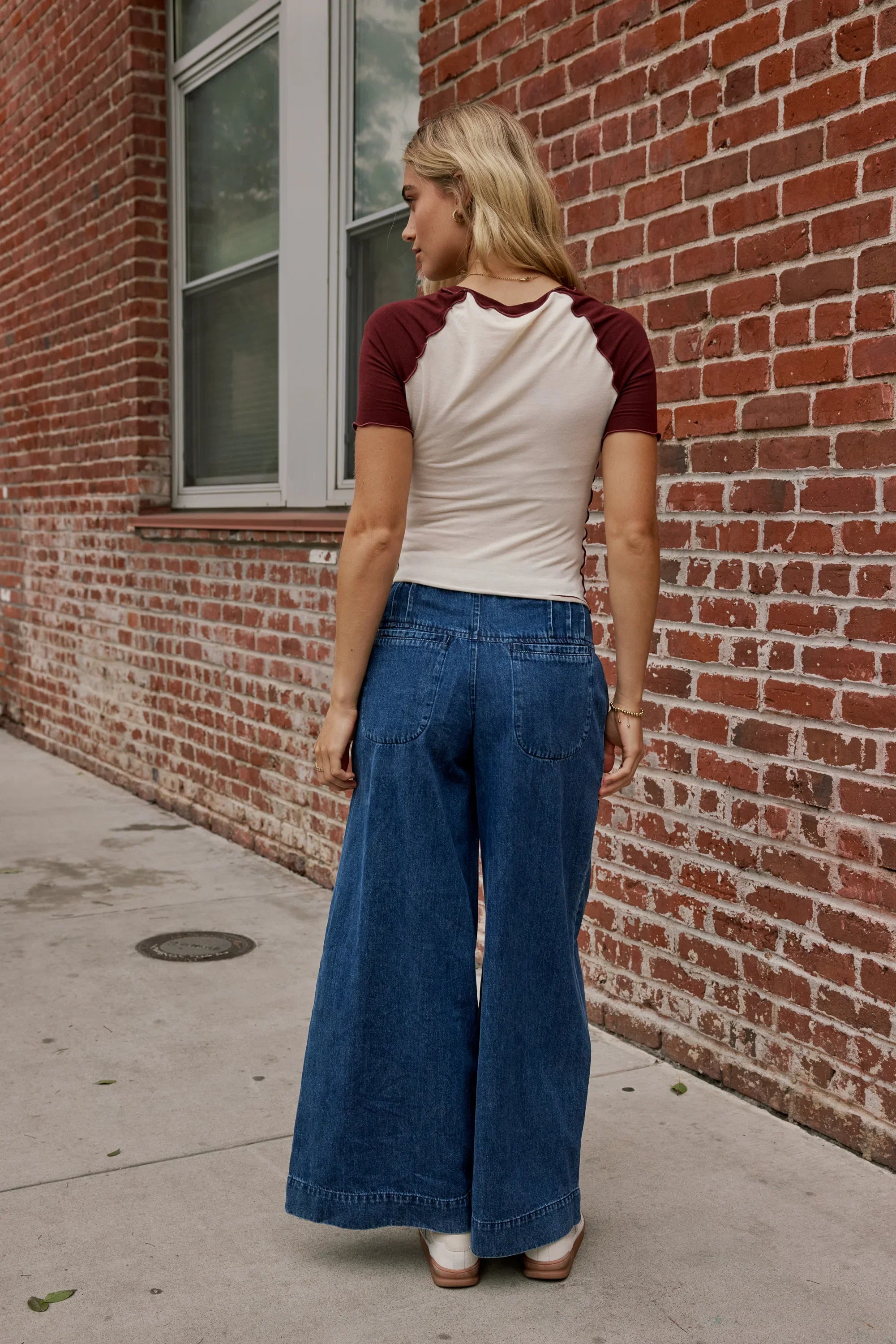 Melanie Wide Leg Pants in Dark Wash